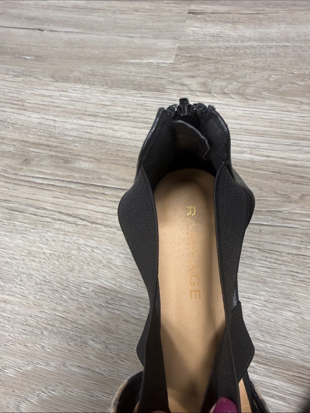 Rampage - Leopard-Print Pointed Ballet Flats with Black Cross-Strap Ankles - Picture 5 of 7